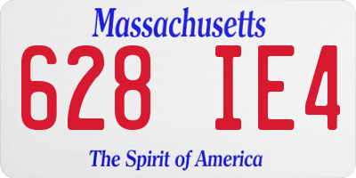 MA license plate 628IE4