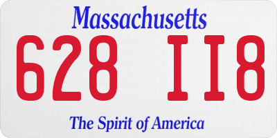MA license plate 628II8