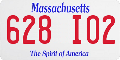 MA license plate 628IO2