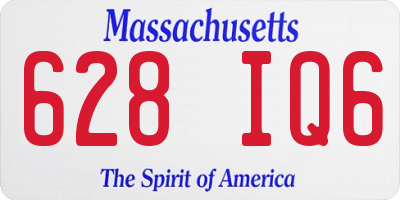 MA license plate 628IQ6