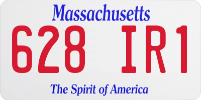 MA license plate 628IR1