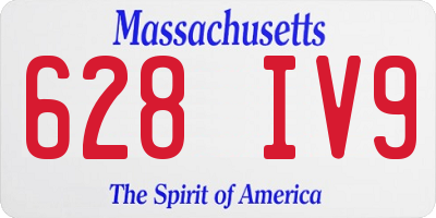 MA license plate 628IV9