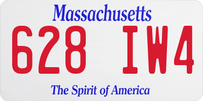 MA license plate 628IW4