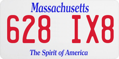 MA license plate 628IX8