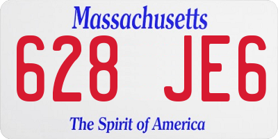 MA license plate 628JE6