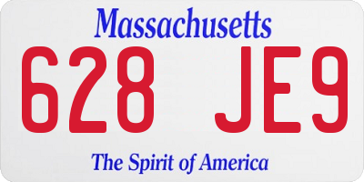 MA license plate 628JE9