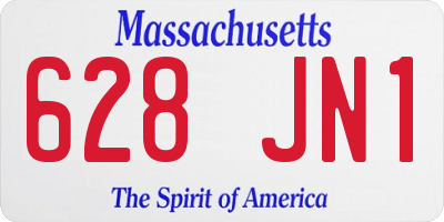 MA license plate 628JN1