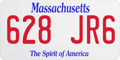 MA license plate 628JR6