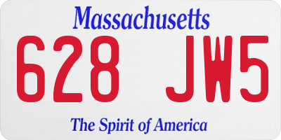 MA license plate 628JW5