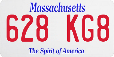 MA license plate 628KG8
