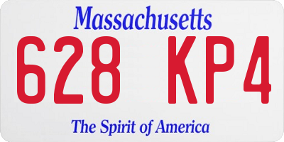 MA license plate 628KP4