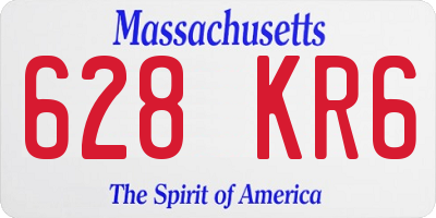MA license plate 628KR6