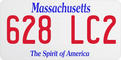 MA license plate 628LC2