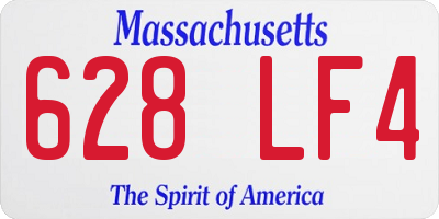 MA license plate 628LF4