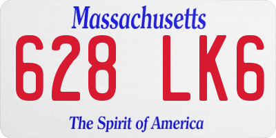 MA license plate 628LK6