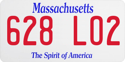MA license plate 628LO2