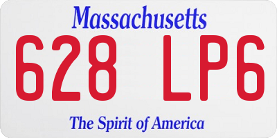 MA license plate 628LP6