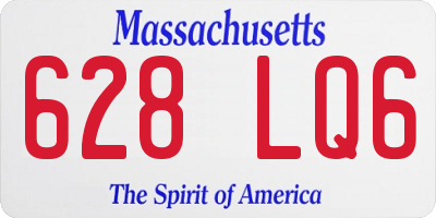 MA license plate 628LQ6