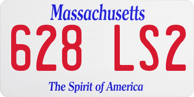 MA license plate 628LS2