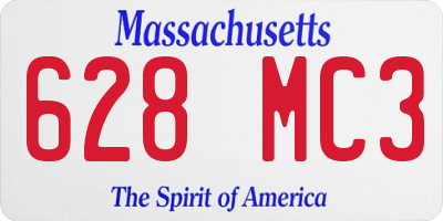 MA license plate 628MC3
