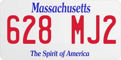 MA license plate 628MJ2