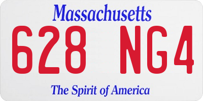 MA license plate 628NG4