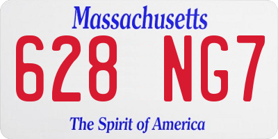 MA license plate 628NG7