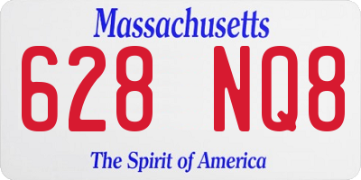 MA license plate 628NQ8