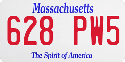 MA license plate 628PW5