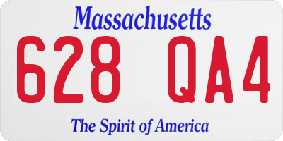 MA license plate 628QA4
