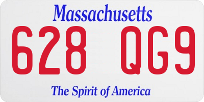 MA license plate 628QG9