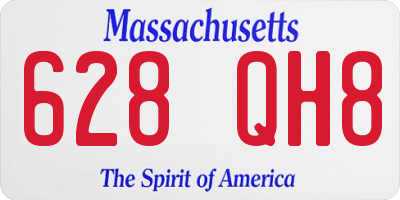 MA license plate 628QH8