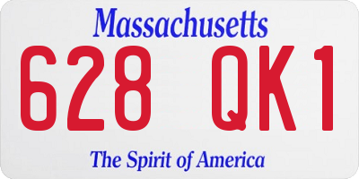 MA license plate 628QK1