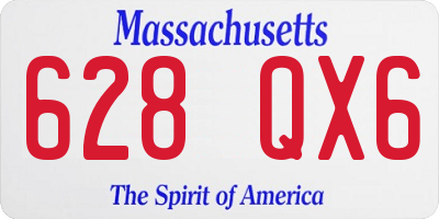 MA license plate 628QX6