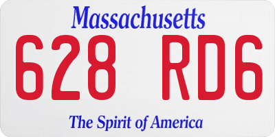 MA license plate 628RD6