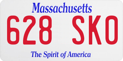MA license plate 628SK0