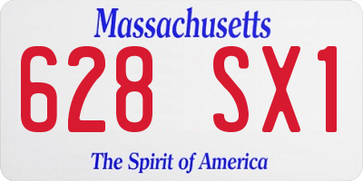 MA license plate 628SX1