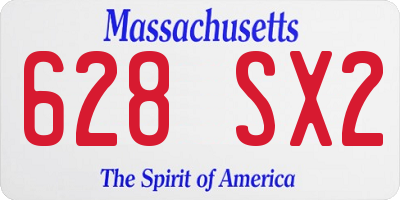 MA license plate 628SX2