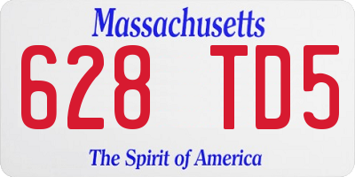 MA license plate 628TD5