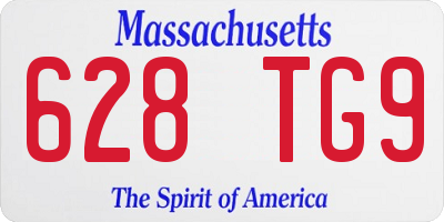MA license plate 628TG9