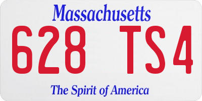 MA license plate 628TS4