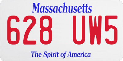 MA license plate 628UW5
