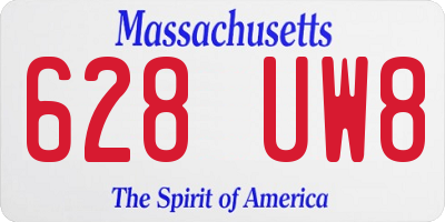 MA license plate 628UW8
