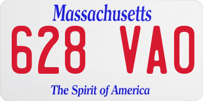 MA license plate 628VA0