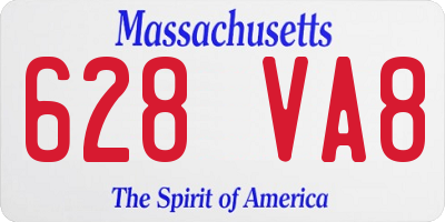 MA license plate 628VA8