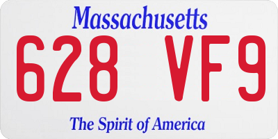 MA license plate 628VF9