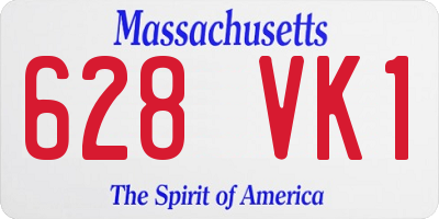 MA license plate 628VK1
