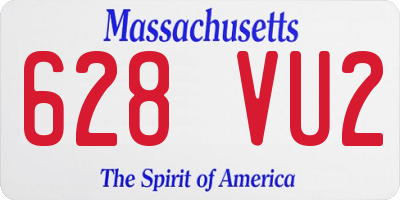 MA license plate 628VU2