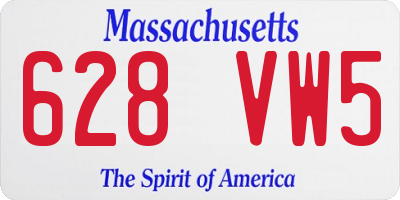 MA license plate 628VW5