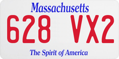 MA license plate 628VX2
